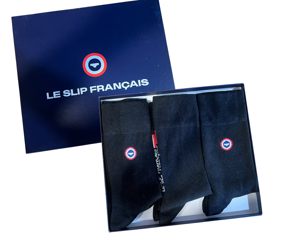 Le Slip Français - Coffret trio de chaussettes Lucas - Noires