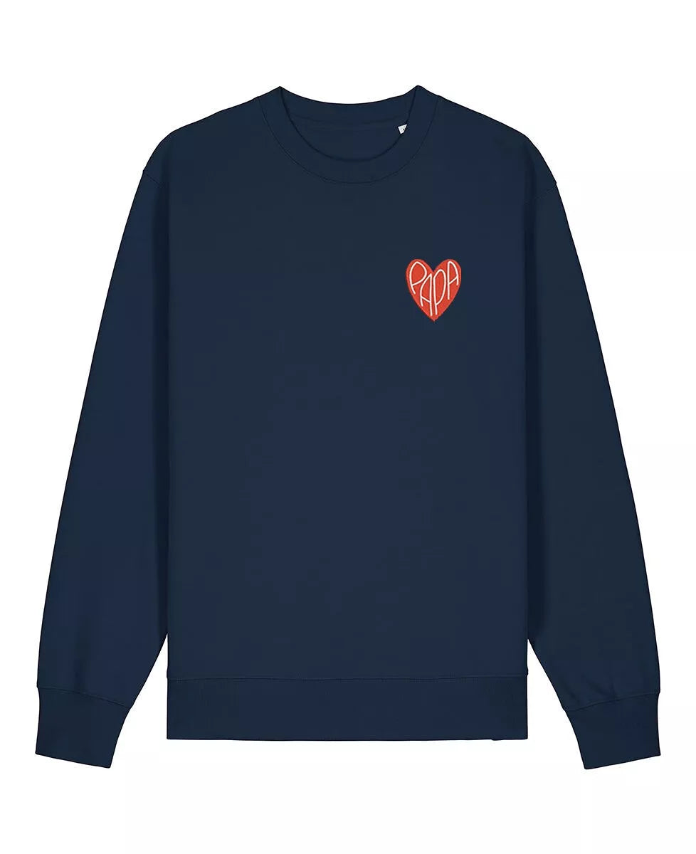 Monsieur T-Shirt - Sweat "Papa coeur" - Bleu