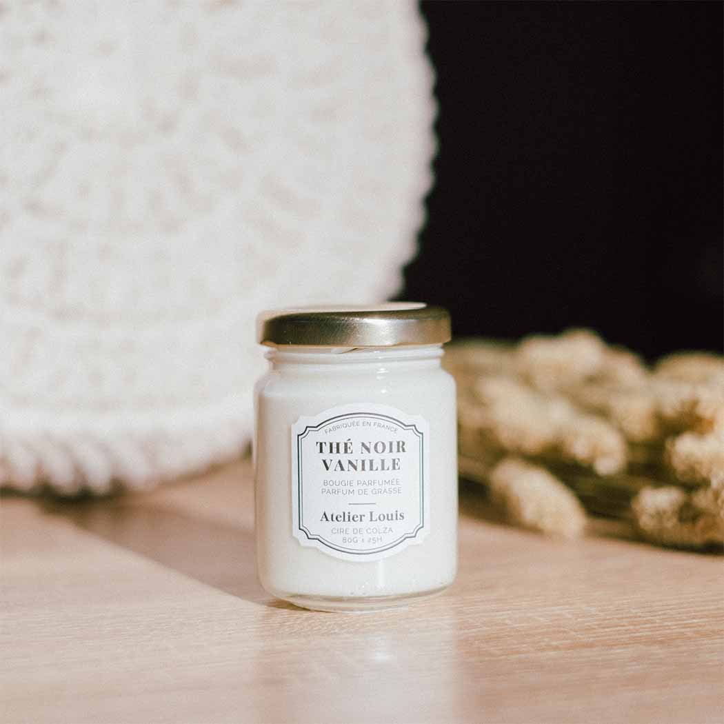 Atelier Louis - Bougie naturelle artisanale parfumée - Thé noir & vanille