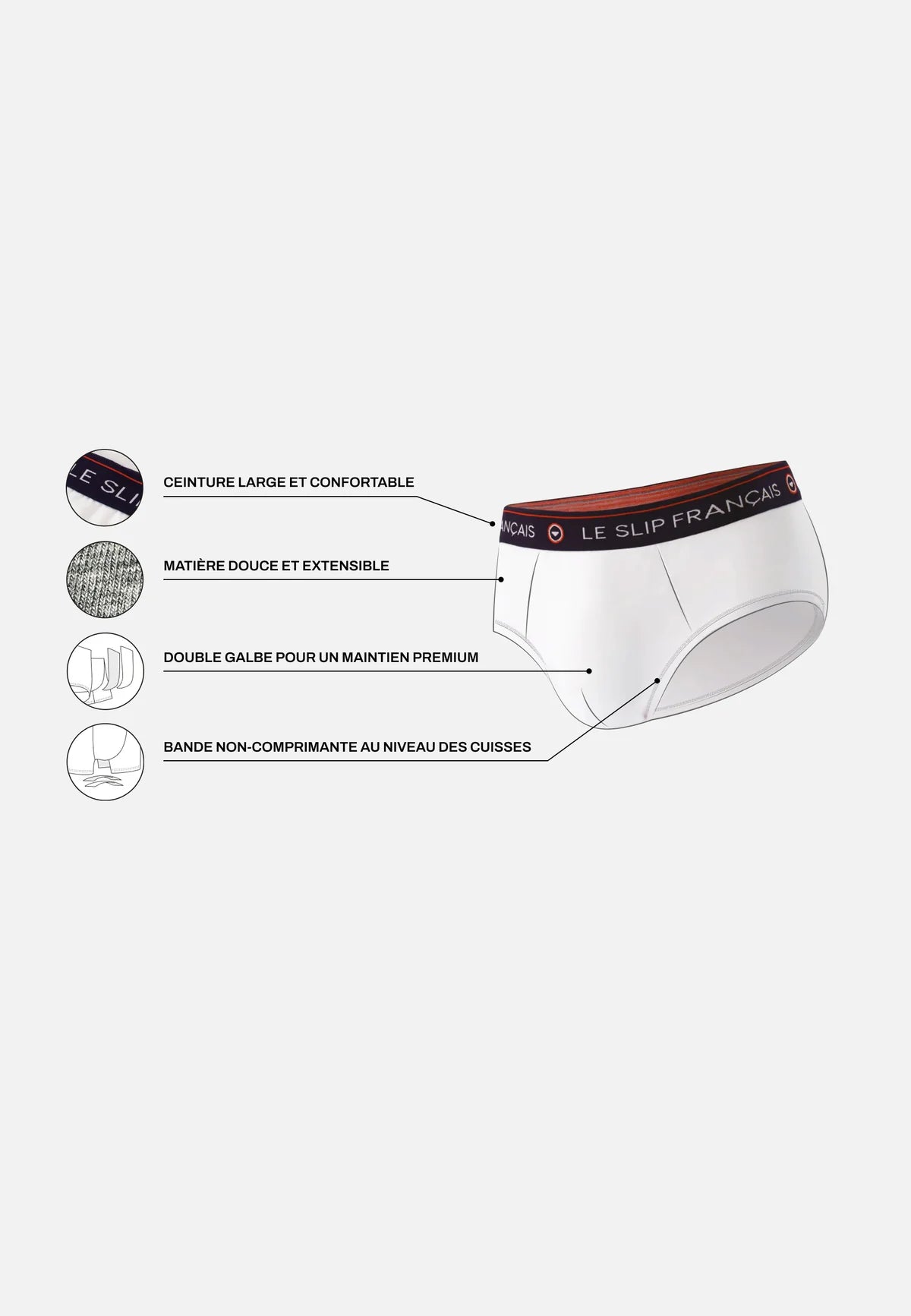 Le Slip Français - Slip en coton Intrépide - Blanc