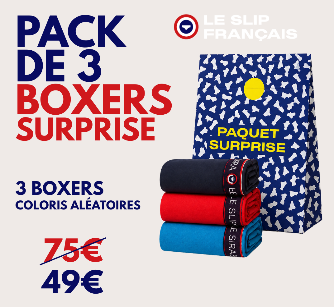Paquet surprise - Lot de 3 boxer surprise - Coloris aléatoires