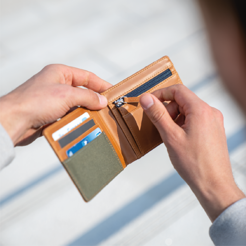 Billybelt - Portefeuille en cuir - Kaki