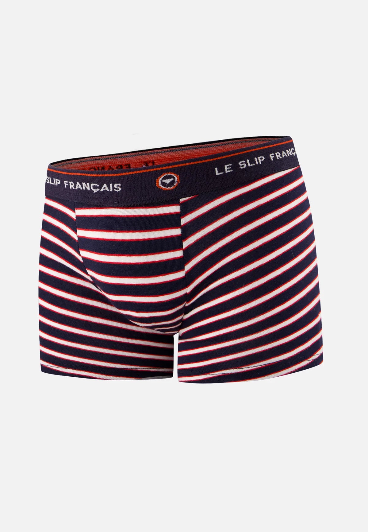 Le Slip Français - Boxer enfant en coton Petit Joseph rayé - Bleu marine rouge et blanc