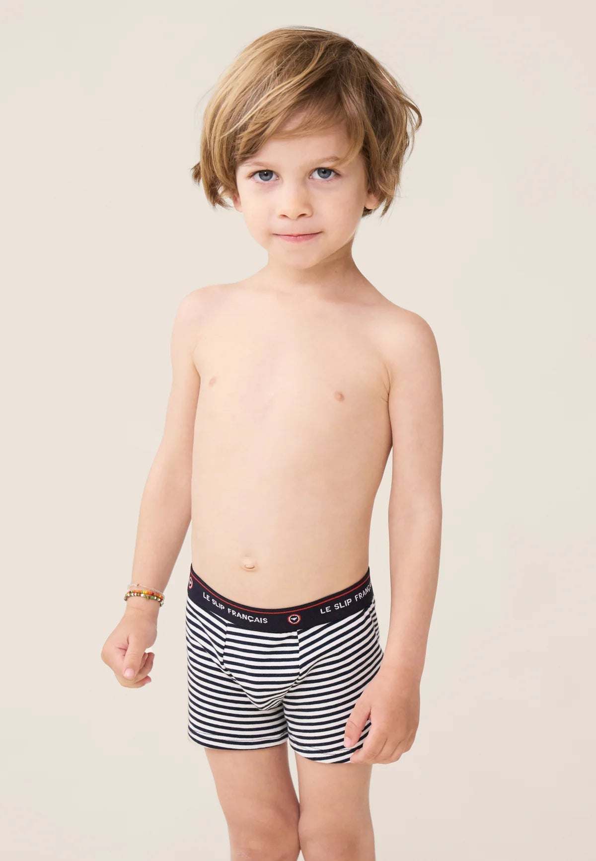 Le Slip Français - Boxer enfant en coton Petit Joseph marinière - Bleu marine & blanc