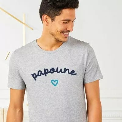 Monsieur T-Shirt - T-shirt "Papoune" - Gris