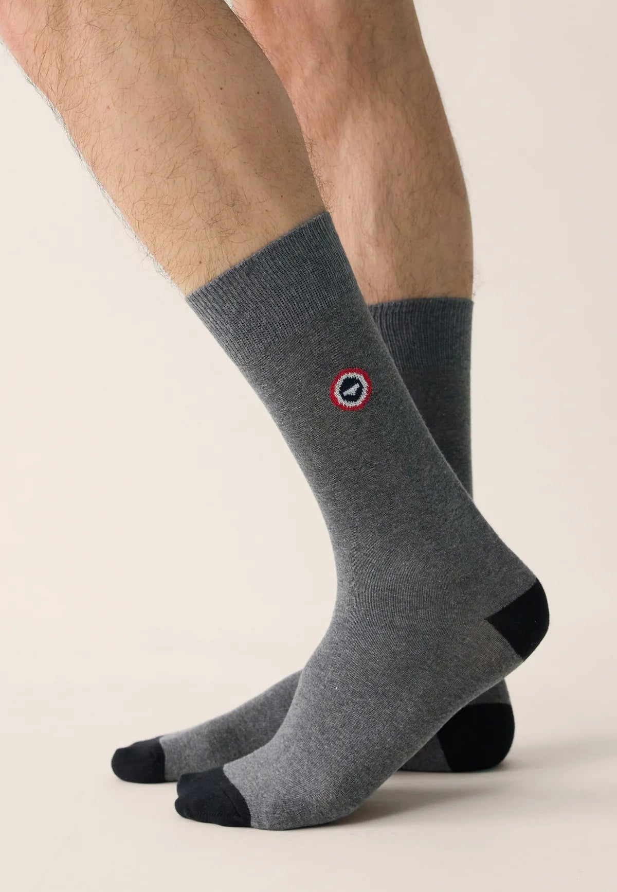 Le Slip Français - Chaussettes mi-hautes Robuste - Gris anthracite et noires