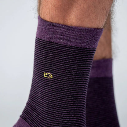Billybelt - Chaussettes en coton peigné rayées - Améthyste