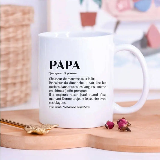 Ourson Câlin - Mug humoristique Papa Définition - 33 cl