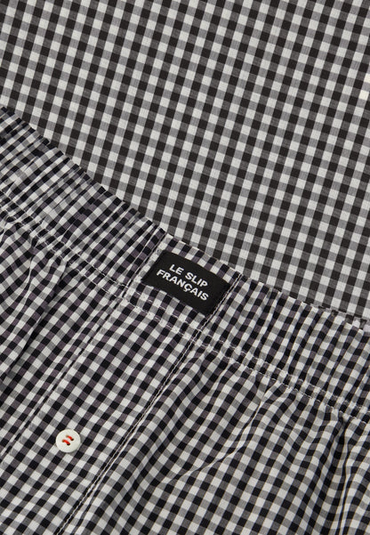 Le Slip Français - Caleçon en coton Jacques à carreaux - Noir & blanc