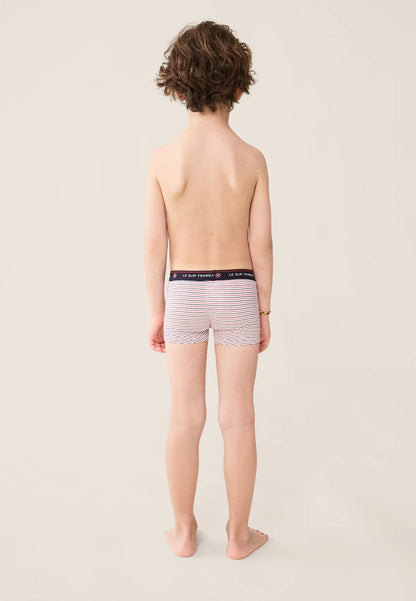 Le Slip Français - Boxer enfant en coton Petit Joseph rayé - Bleu blanc et rouge
