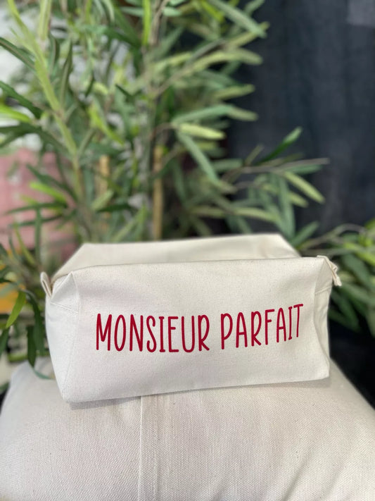 Toiles Chics - Trousse de toilette "Monsieur Parfait" - Écru
