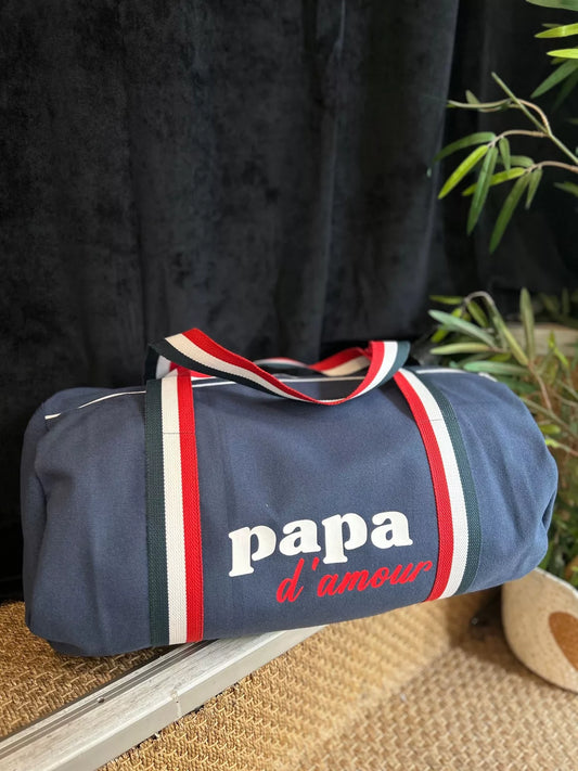 Toiles Chics - Sac polochon Papa d'Amour - Marine