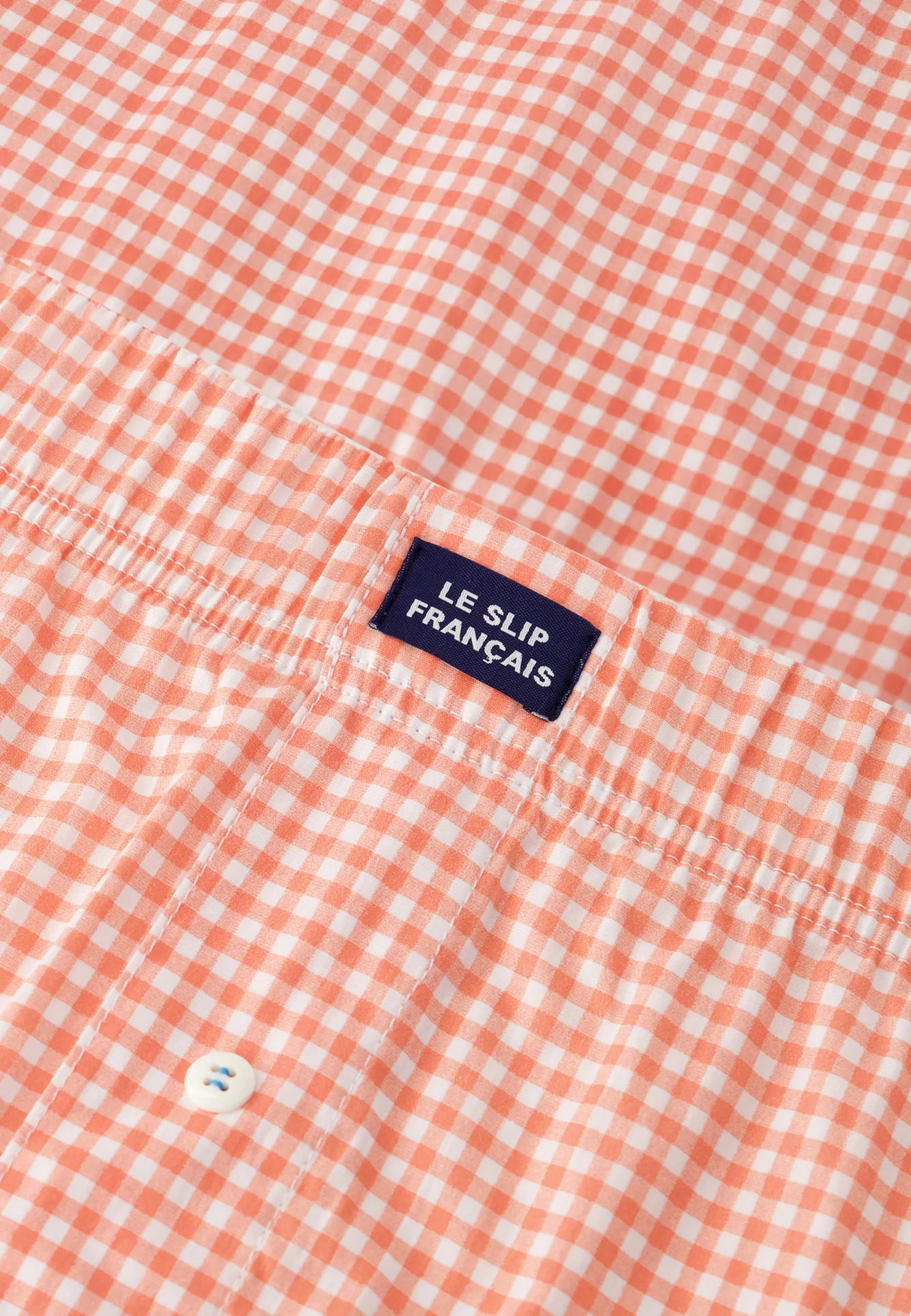 Le Slip Français - Caleçon en coton Jacques à carreaux Vichy - Orange Corail
