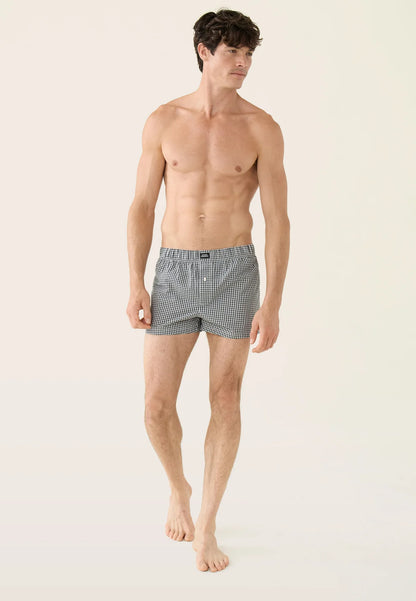 Le Slip Français - Caleçon en coton Jacques à carreaux - Noir & blanc