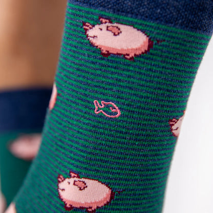 Billybelt - Chaussettes en coton peigné animaux - Cochon