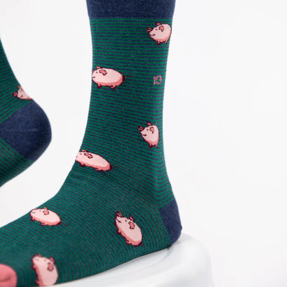 Billybelt - Chaussettes en coton peigné animaux - Cochon