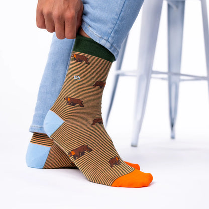 Billybelt - Chaussettes en coton peigné animaux - Ours