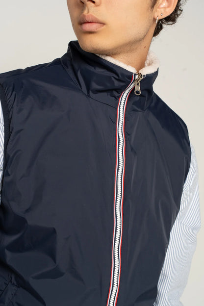 Laura Jo - Veste sans manche réversible fourrée - Bleu marine