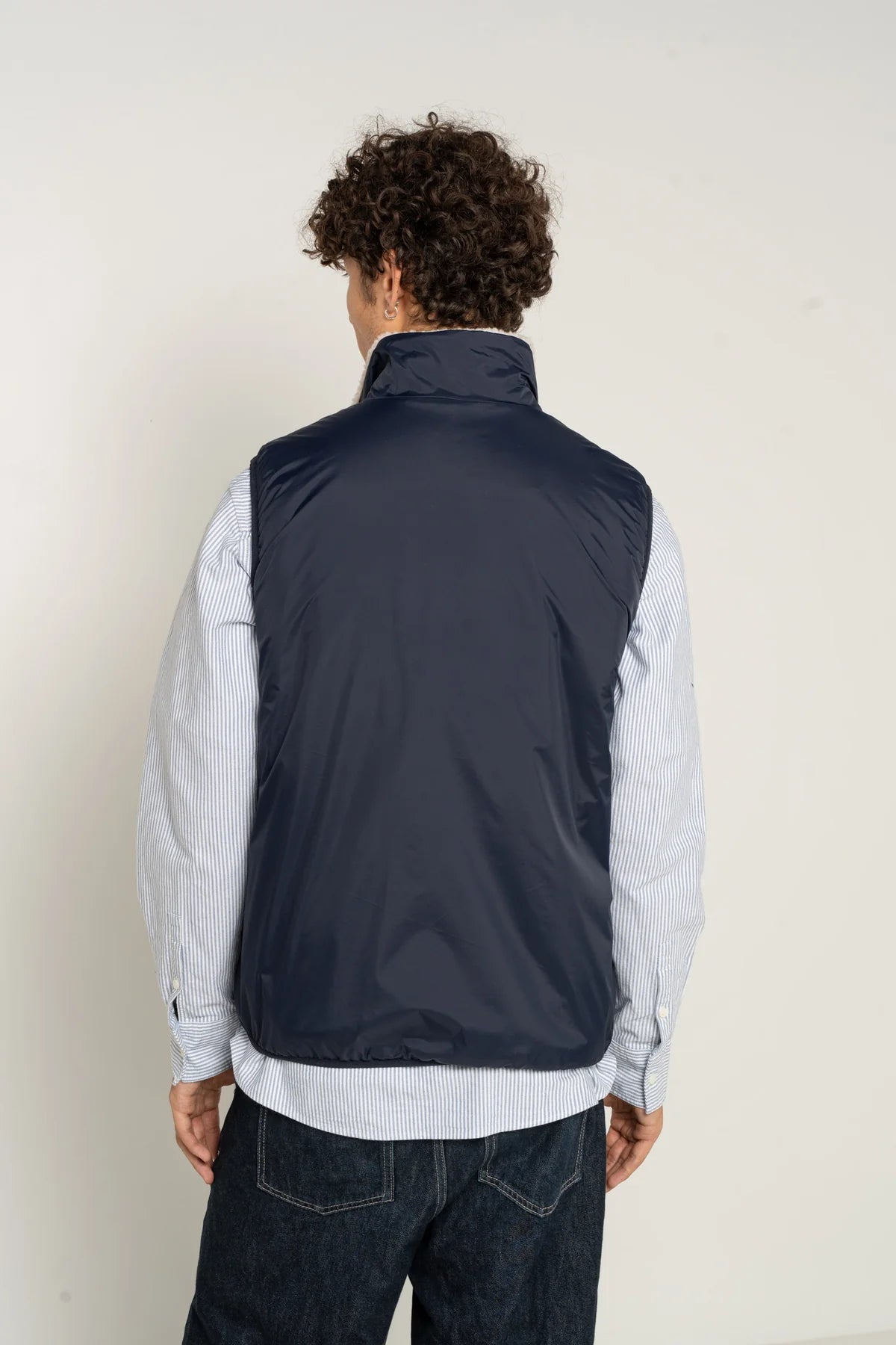 Laura Jo - Veste sans manche réversible fourrée - Bleu marine