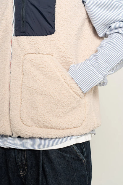 Laura Jo - Veste sans manche réversible fourrée - Bleu marine