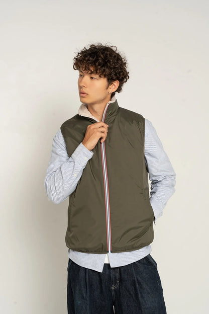 Laura Jo - Veste sans manche réversible fourrée - Kaki