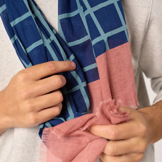 Billybelt - Foulard Crête - Coton biologique - Bleu