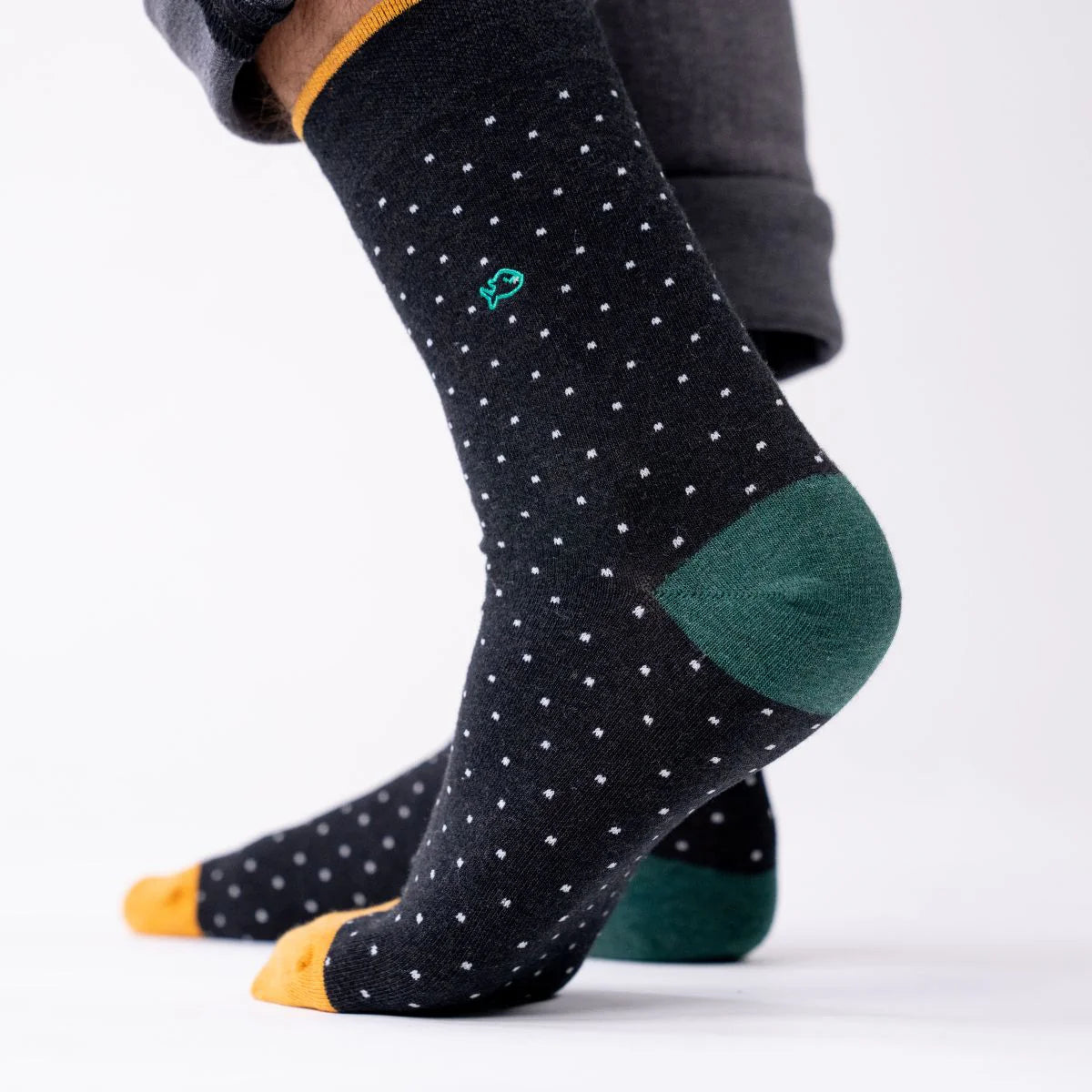 Billybelt - Chaussettes en coton peigné square - Poivre