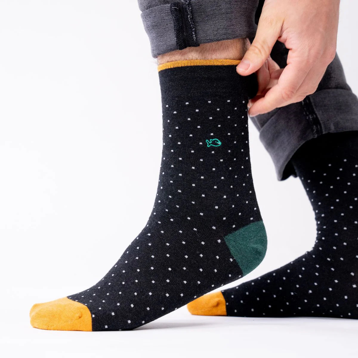 Billybelt - Chaussettes en coton peigné square - Poivre