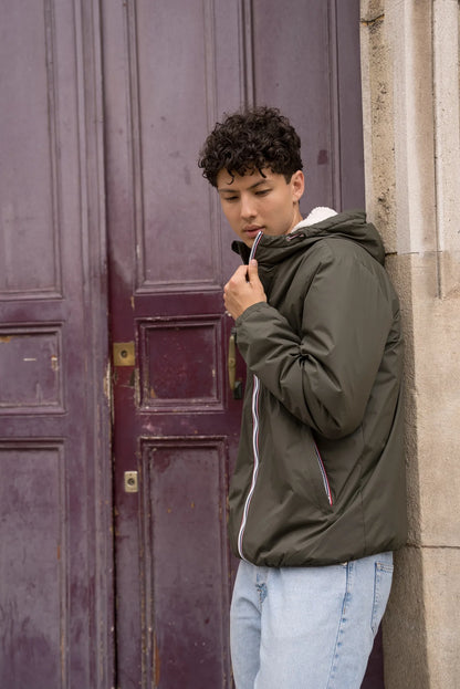 Laura Jo - Imperméable court doublé sherpa - Kaki