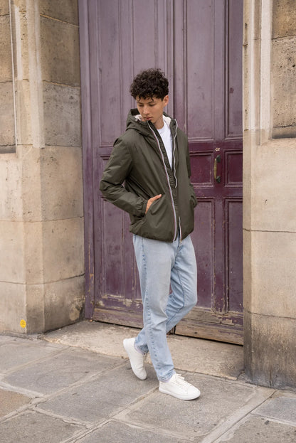 Laura Jo - Imperméable court doublé sherpa - Kaki