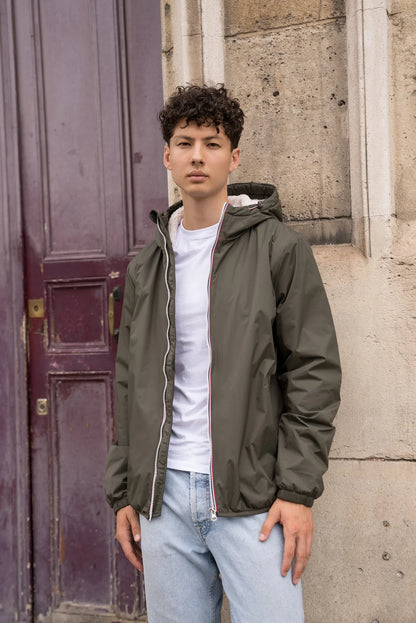 Laura Jo - Imperméable court doublé sherpa - Kaki