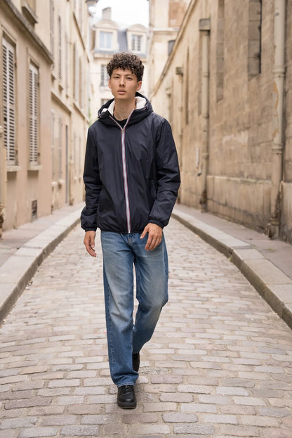 Laura Jo - Imperméable court doublé sherpa - Bleu marine