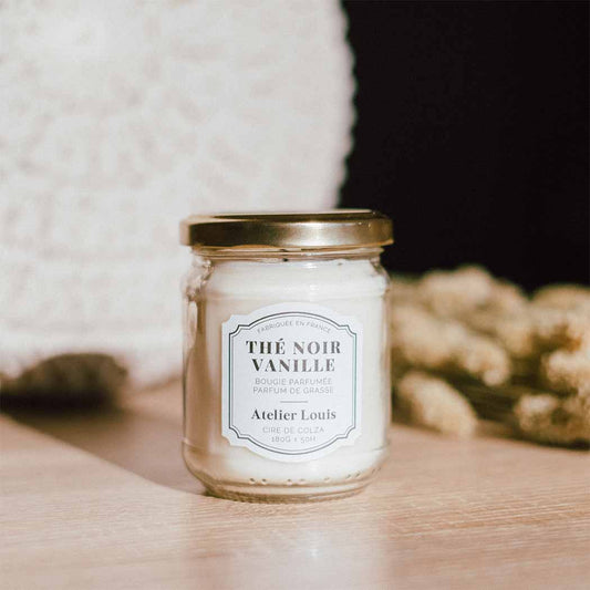 Atelier Louis - Bougie naturelle artisanale parfumée - Thé noir & vanille