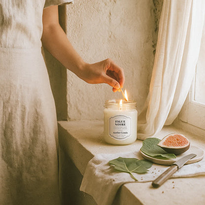 Atelier Louis - Bougie naturelle artisanale parfumée - Figue noire