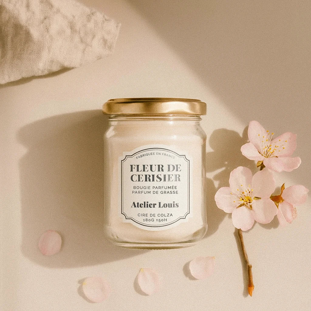 Atelier Louis - Bougie naturelle artisanale parfumée - Fleur de cerisier