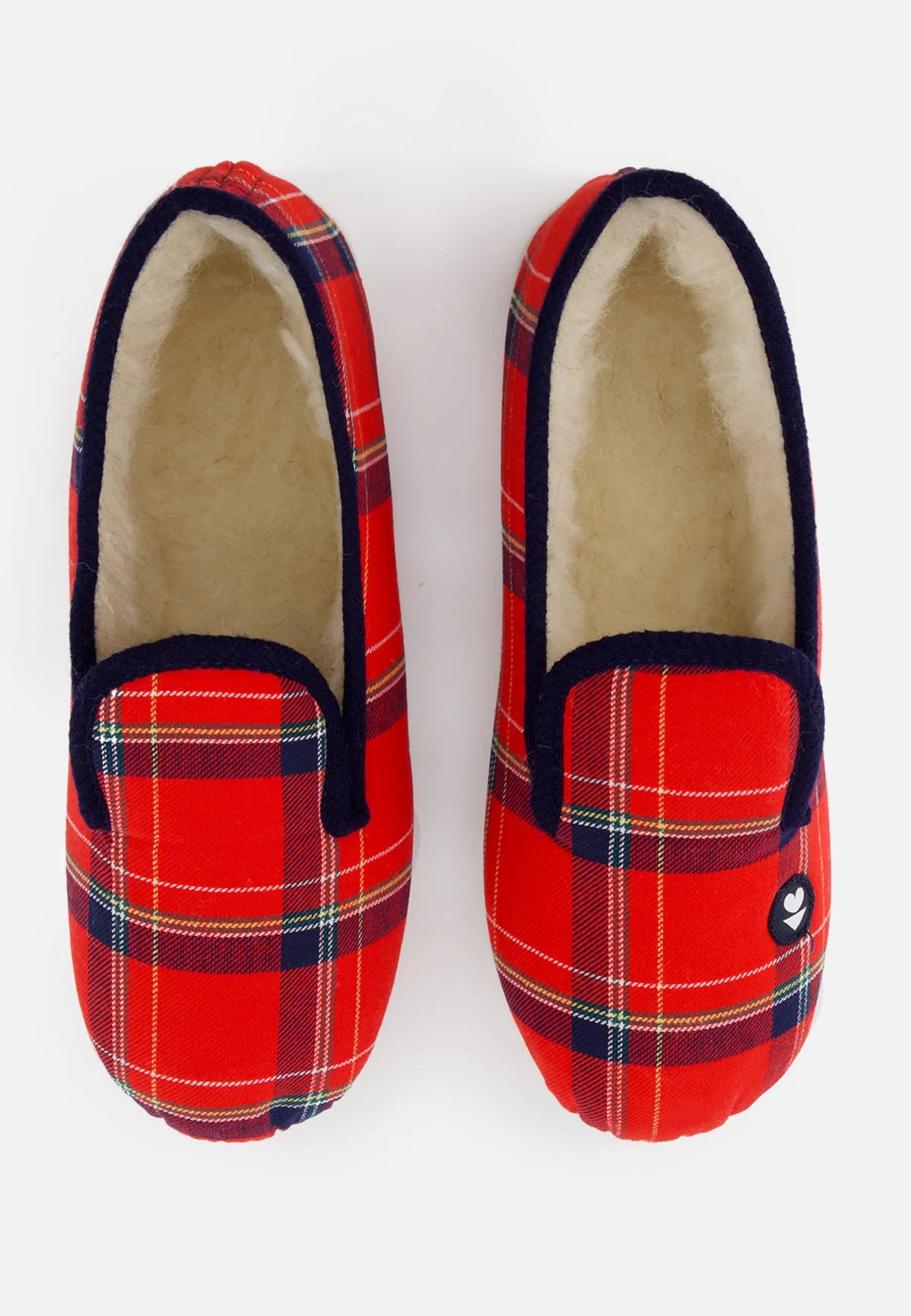 Le Slip Français - Chaussons en laine - Motif écossais - Rouge