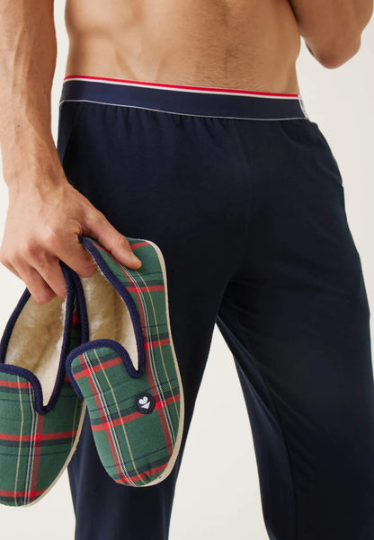 Le Slip Français - Chaussons en laine - Motif écossais - Vert