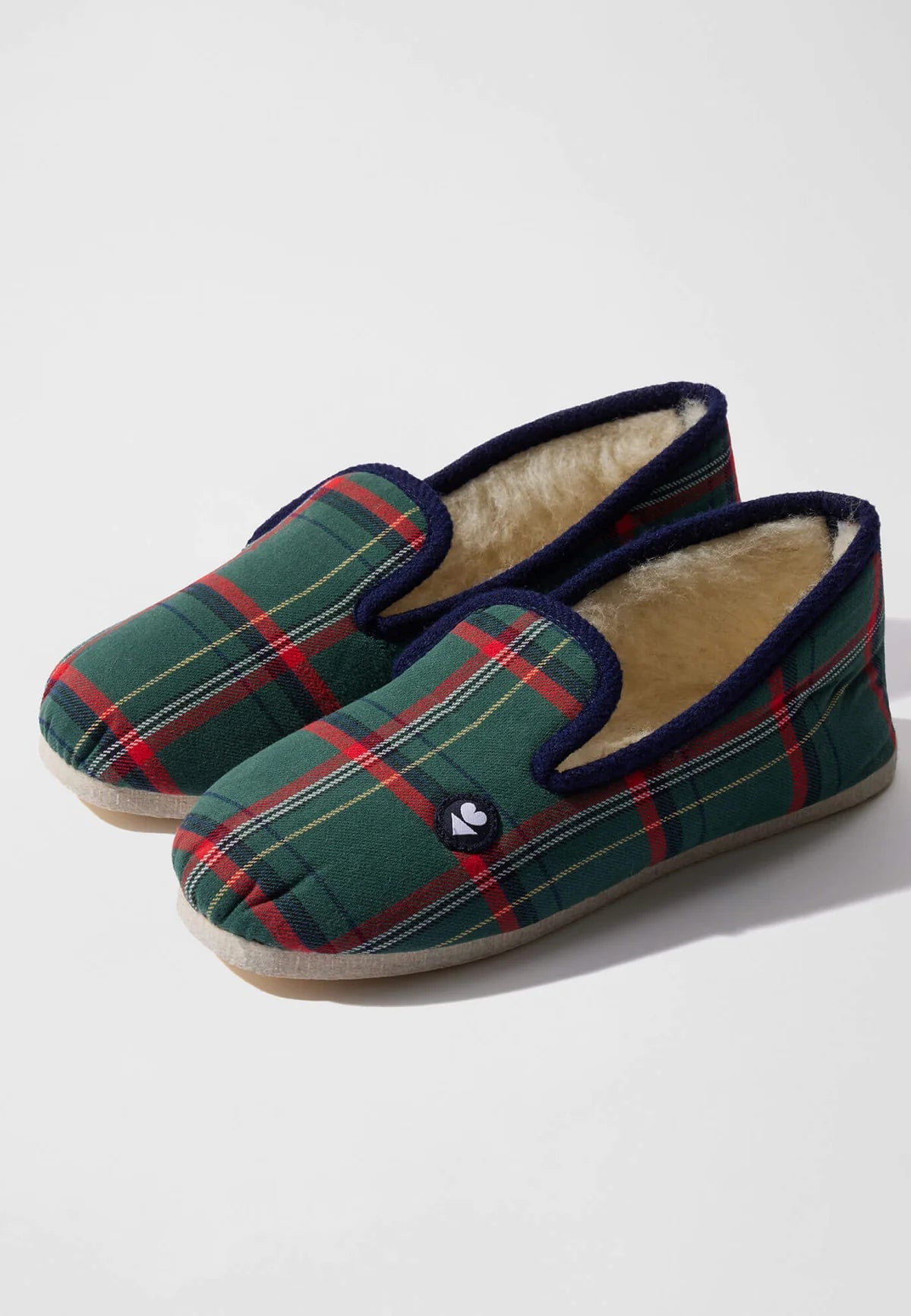 Le Slip Français - Chaussons en laine - Motif écossais - Vert