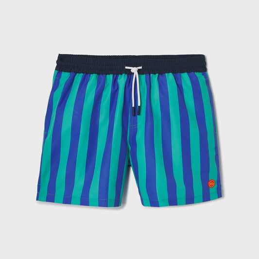 Billybelt - Short de bain rayé Ocean Drive - Polyester recyclé - Bleu & vert