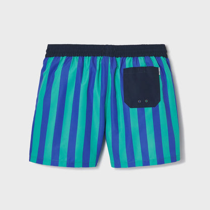 Billybelt - Short de bain rayé Ocean Drive - Polyester recyclé - Bleu & vert