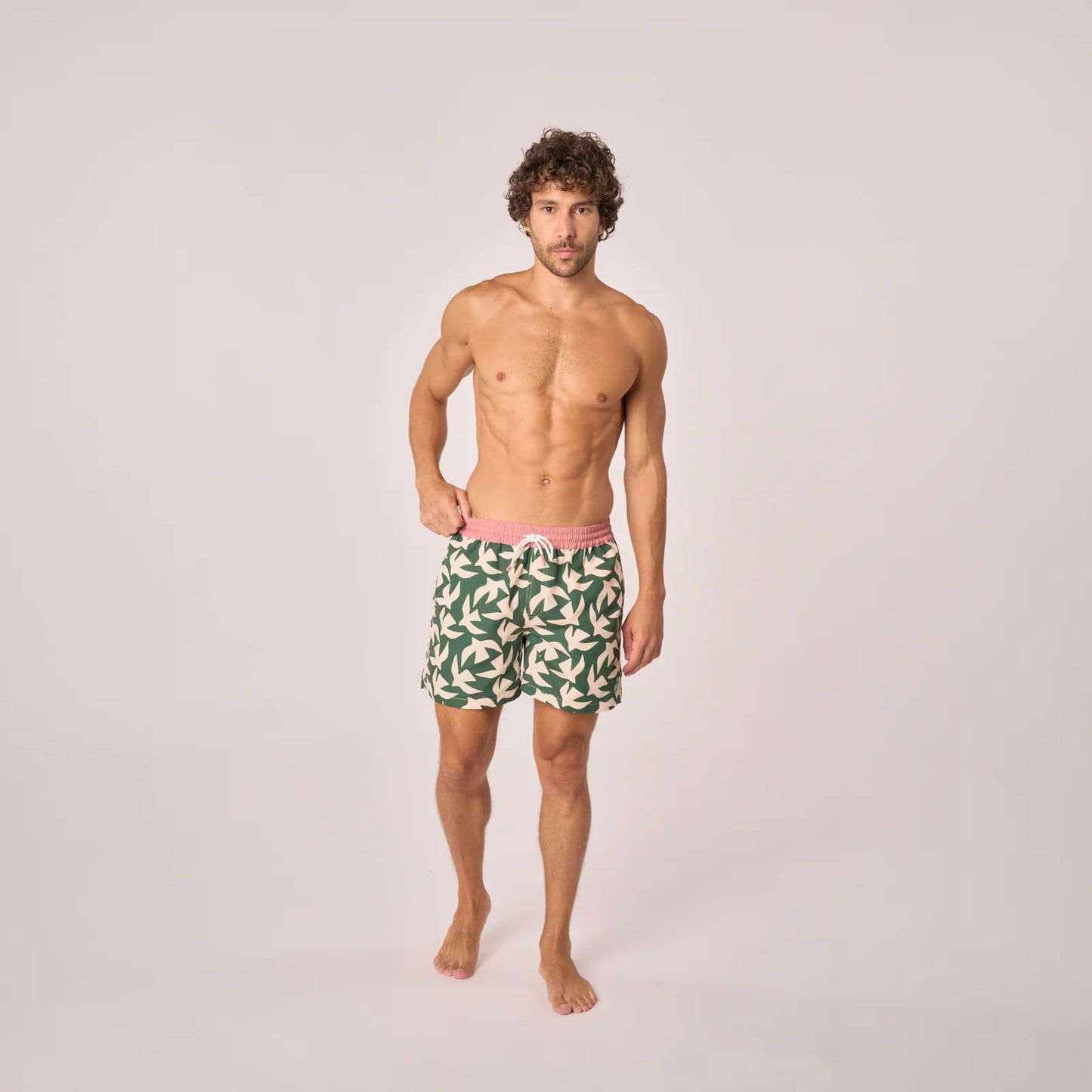 Billybelt - Short de bain Savage Coast - Polyester recyclé - Vert & rose
