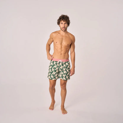 Billybelt - Short de bain Savage Coast - Polyester recyclé - Vert & rose