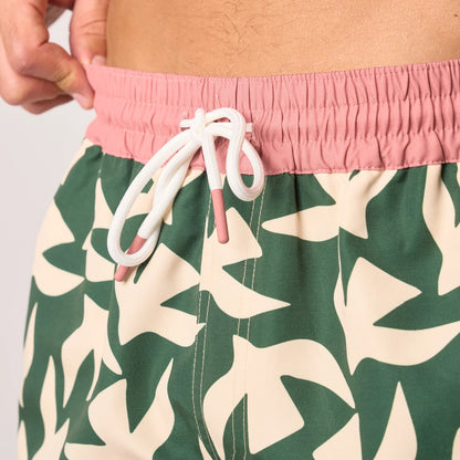 Billybelt - Short de bain Savage Coast - Polyester recyclé - Vert & rose