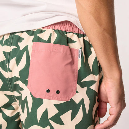 Billybelt - Short de bain Savage Coast - Polyester recyclé - Vert & rose