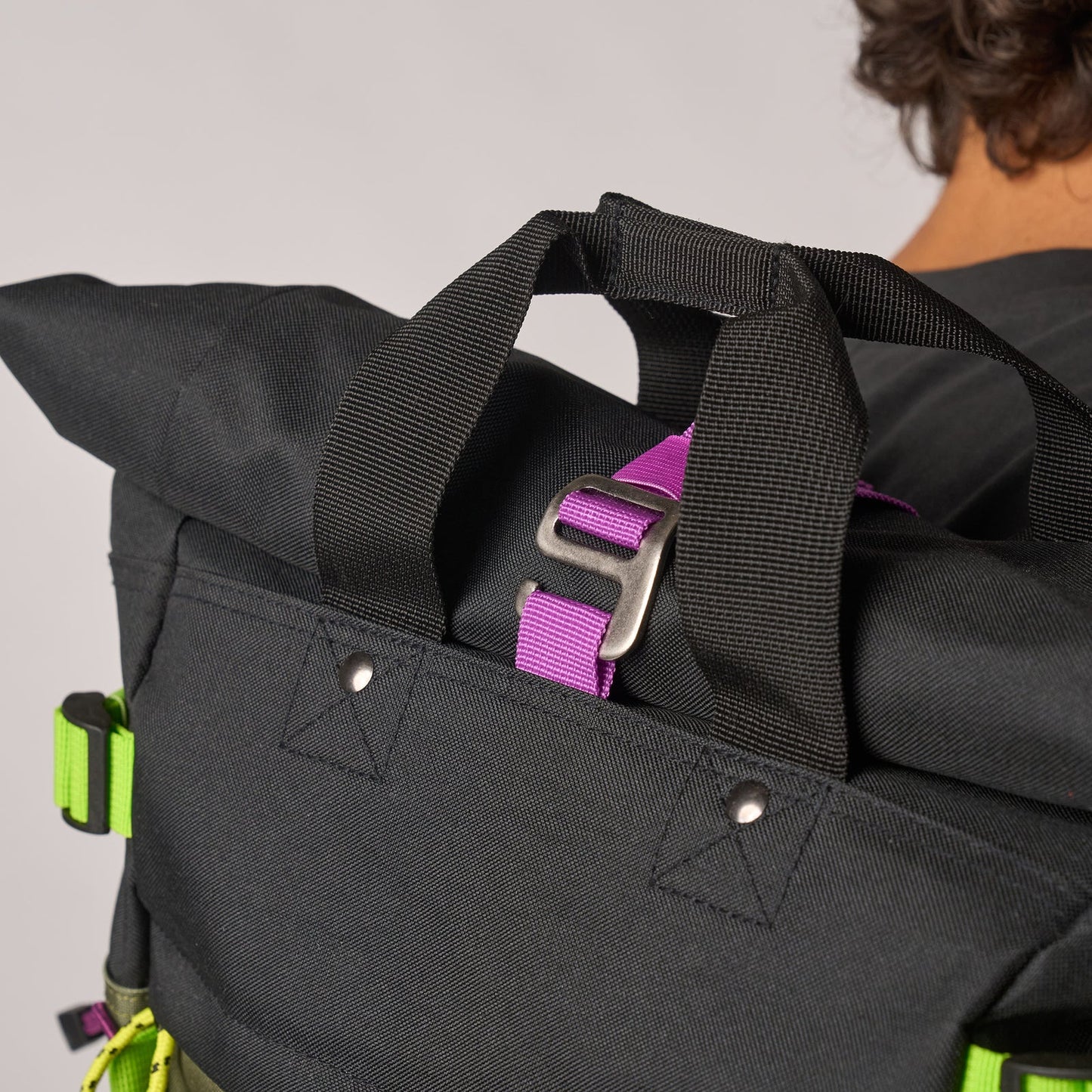 Billybelt - Sac à dos roll-top - 100% polyester recyclé - Kaki & noir