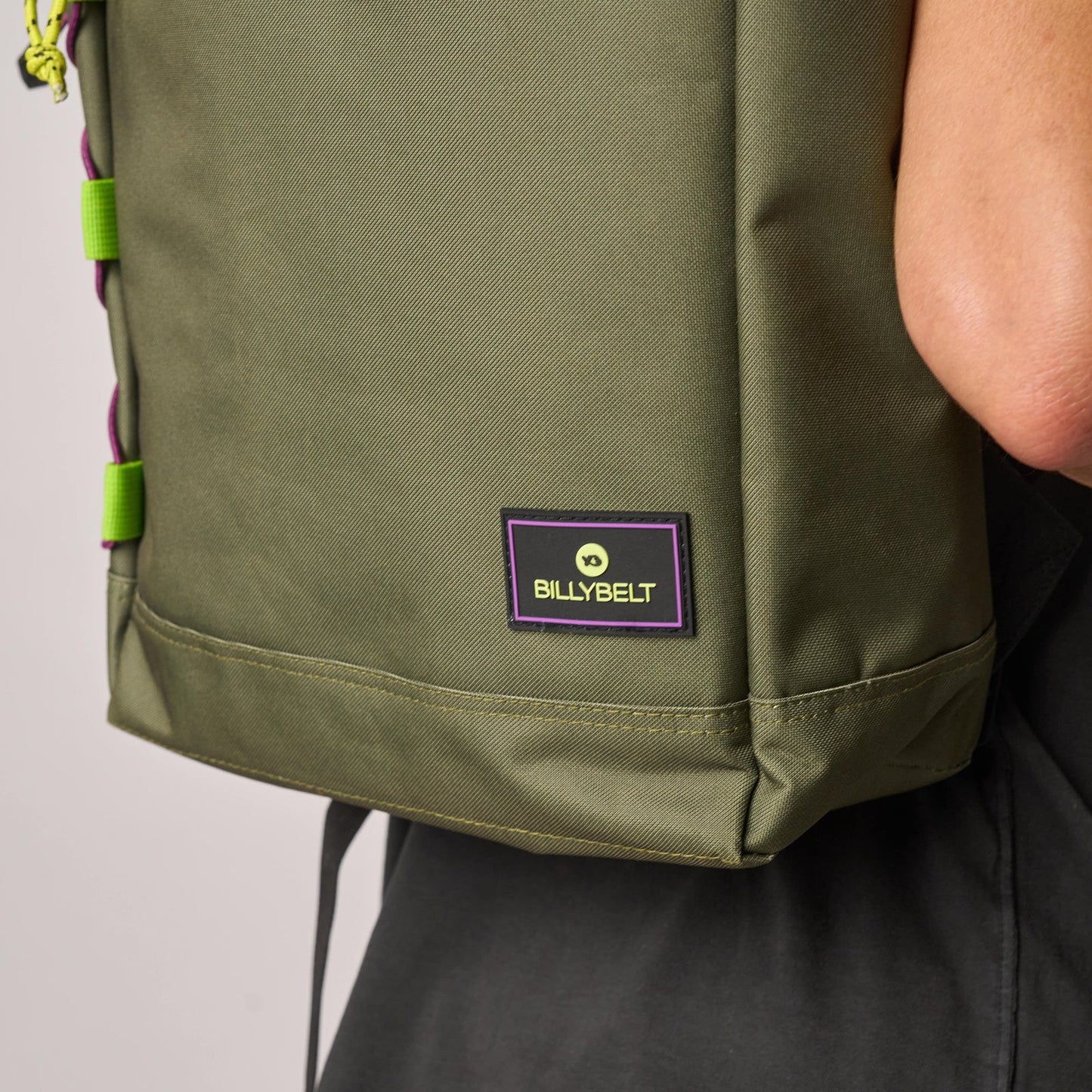 Billybelt - Sac à dos roll-top - 100% polyester recyclé - Kaki & noir