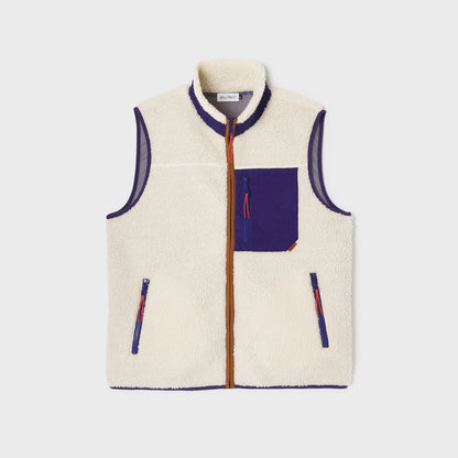 Billybelt - Veste sans manche - Sherpa - Ivoire & bleu marine