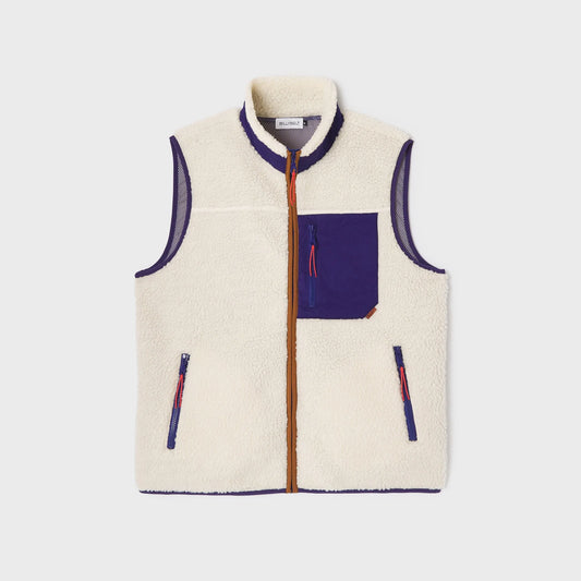 Billybelt - Veste sans manche - Sherpa - Ivoire & bleu marine