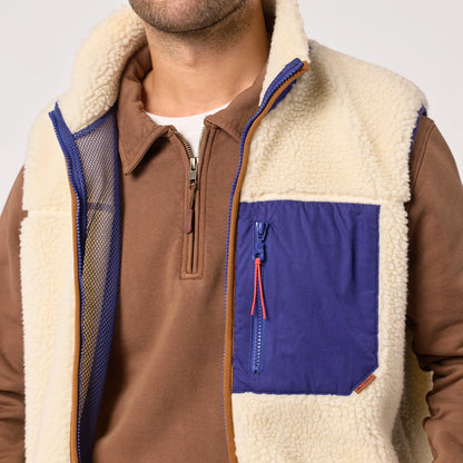 Billybelt - Veste sans manche - Sherpa - Ivoire & bleu marine