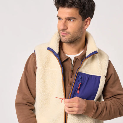 Billybelt - Veste sans manche - Sherpa - Ivoire & bleu marine